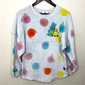 Disney Pixar Spirt Jersey Characters White Fuzzy Fleece Toy Story Monster’s Inc